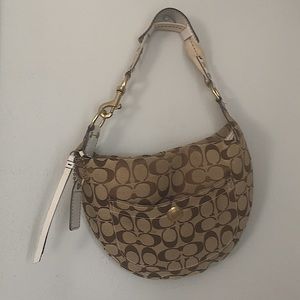 Tan Coach shoulder vintage bag